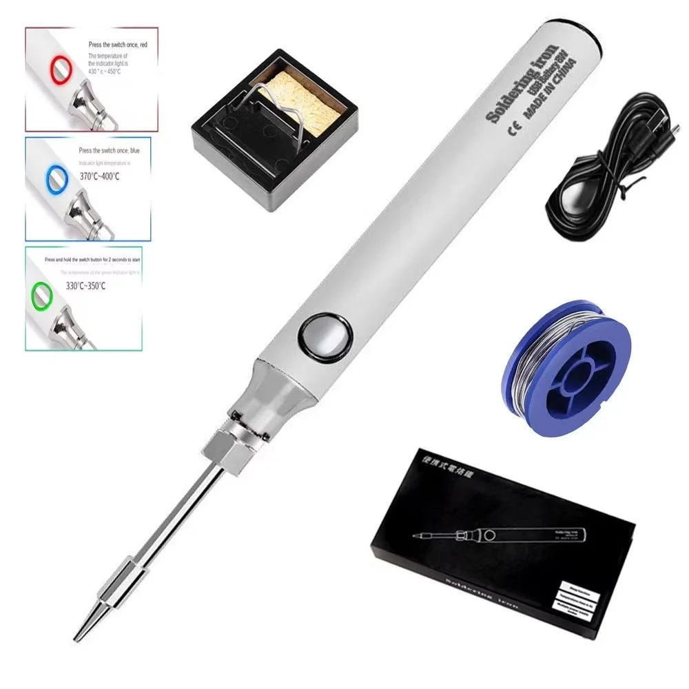 USB Soldering Iron Wireless Charging Electric Solder Iron 5V 8W Fast Charging Lithium Rechargeable Portable Repair Welding Tools