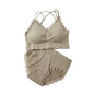 1Set Casual Lace Women Seamless Bra Set V-Neck Breathable Underwear Set Comfortable with Bra Pads Lingerie Set