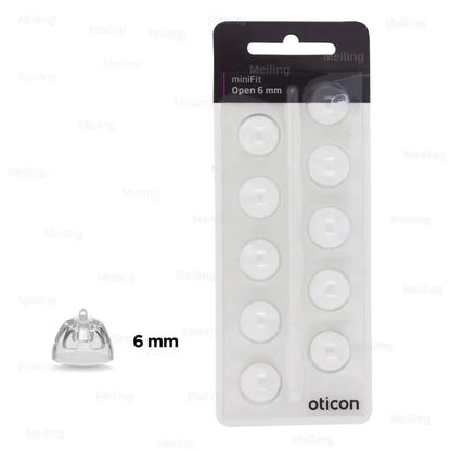 Oticon Minifit Open Domes for Hearing Aids - Replacement Tips in 6mm 8mm 10mm Sizes Compatible with Oticon Models
