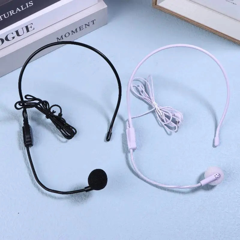 1Pc Wired 3.5mm Plug Guide Lecture Speech Headset Mic Portable Head-mounted Headset Microphone For Teaching Meeting