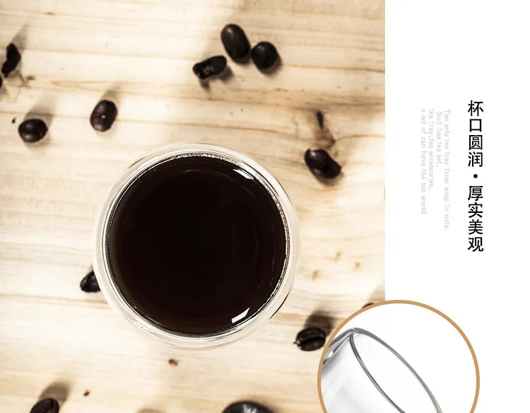 80ML Double Wall Glass Cup 1/12PCS Transparent Handmade Heat Resistant Tea Drink Whisky Wine Set Espresso Coffee Milk Mugs Gift
