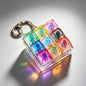 NEW LED Keyboard Keychain Fidget Toy Crystal Clicker Sensory Toy for Stress Relief Keyboard Keychain Fidget Gadget for Adults