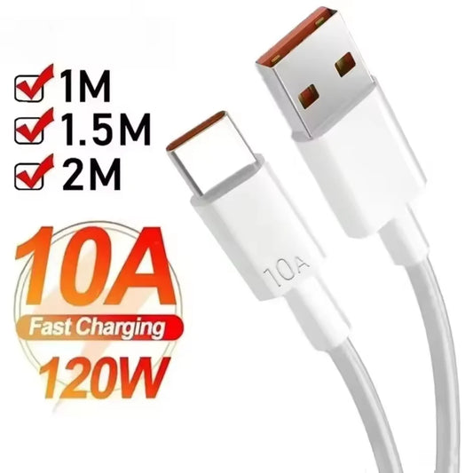 0.25M/1M/1.5M/2M 120W Super Fast Charging Cable Universal USB Type C Cable For Xiaomi Smasung S24 S23 Huawei P70 Honor Data Cord