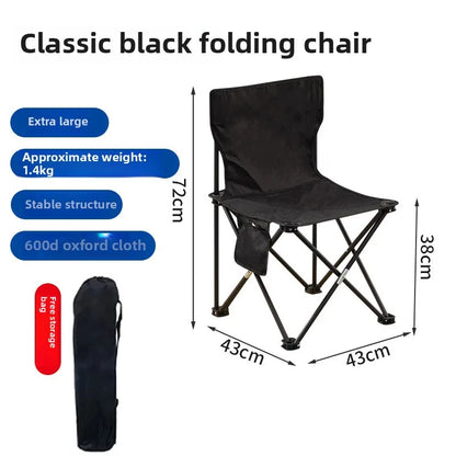 Outdoor Folding Tables and Chairs, Portable Carbon Steel Chairs for Wild Camping, Picnics and Outings