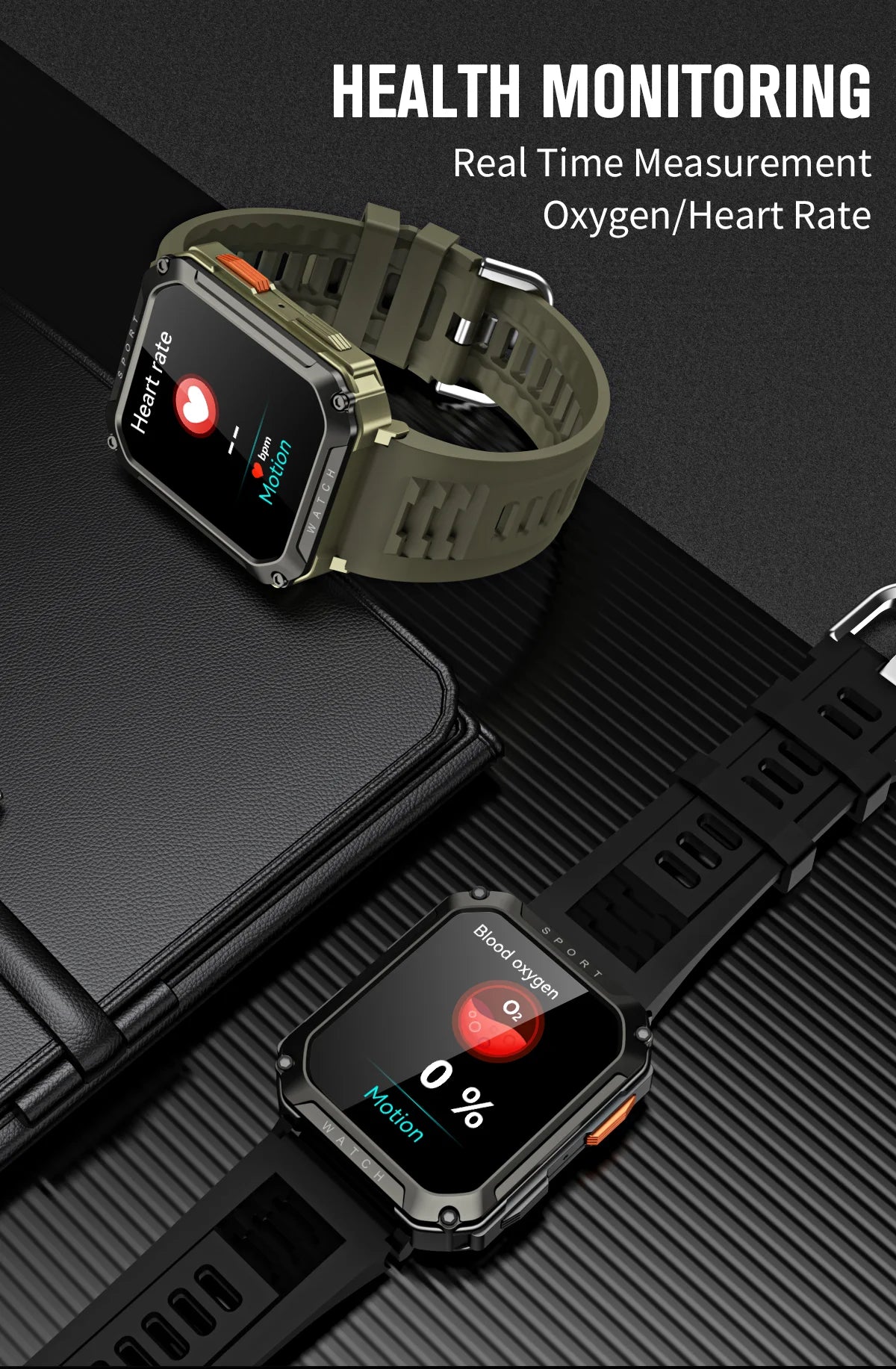 LIGE 2026 Zewnętrzny Smartwatch Męski 2.01" Ekran IP68 Wodoodporne Zegarki Wytrzymały Wojskowy Bluetooth Połączenia Smartwatch dla Androida i iOS