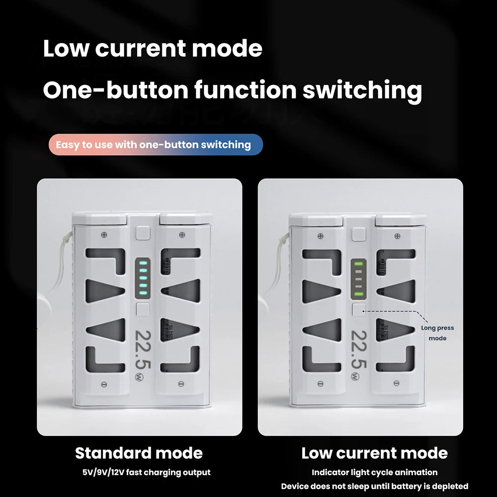 2x 21700 Power Bank Box DIY Kit 22.5W Fast Charging Dual Mode Battery Case One-Click Battery Swap Phone Charging Not Batteries