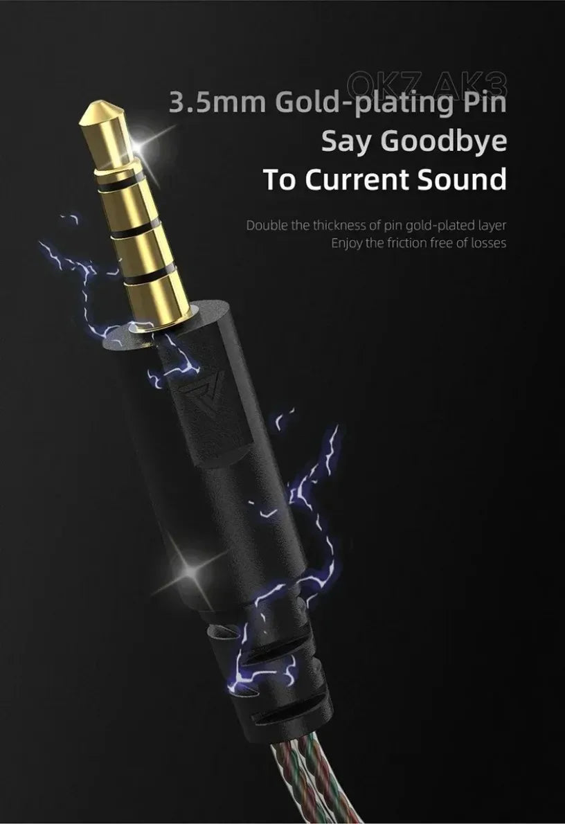 QKZ CK5 FiLe Wired Earphone Professional Gaming And Sports Noise Cancelling Headphones with Microphone HiFi Music Earphone