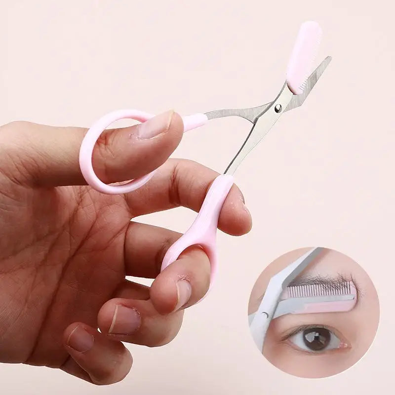 1Pcs Eyebrow Trimmer Makeup Tools Stainless Steel Eyebrow Scissors With Comb Hair Removal Eyebrows Shaping Makeup Tools