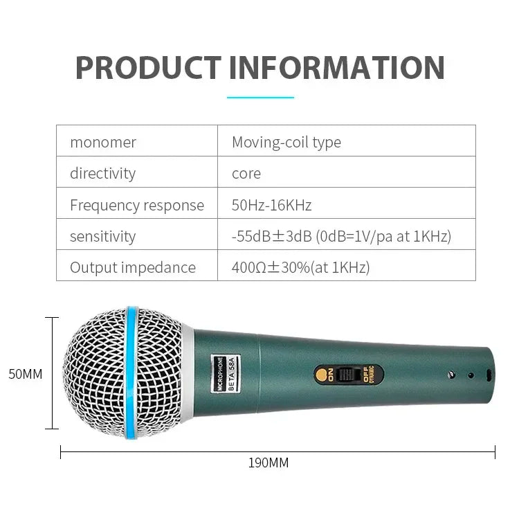 Wired Professional Dynamic Microphone Mic For PC Karaoke Machine System Sound Room Gaming Gamer Audio Sing Live Streaming Kits