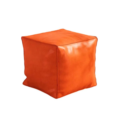 Light Luxury Non-Slip Storage Stool Large Capacity No Fillings PU Leather Ottoman Square Thicken Leather Pouf Balcony