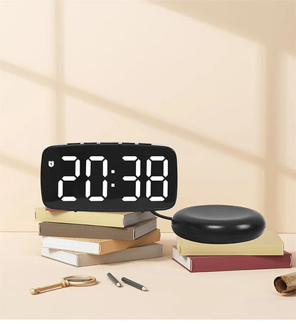 Super Loud Vibrating Alarm Clock LED Table Clock with Brightness Adjustment Desktop Clock for Heavy Sleeper Deaf Hard of Hearing