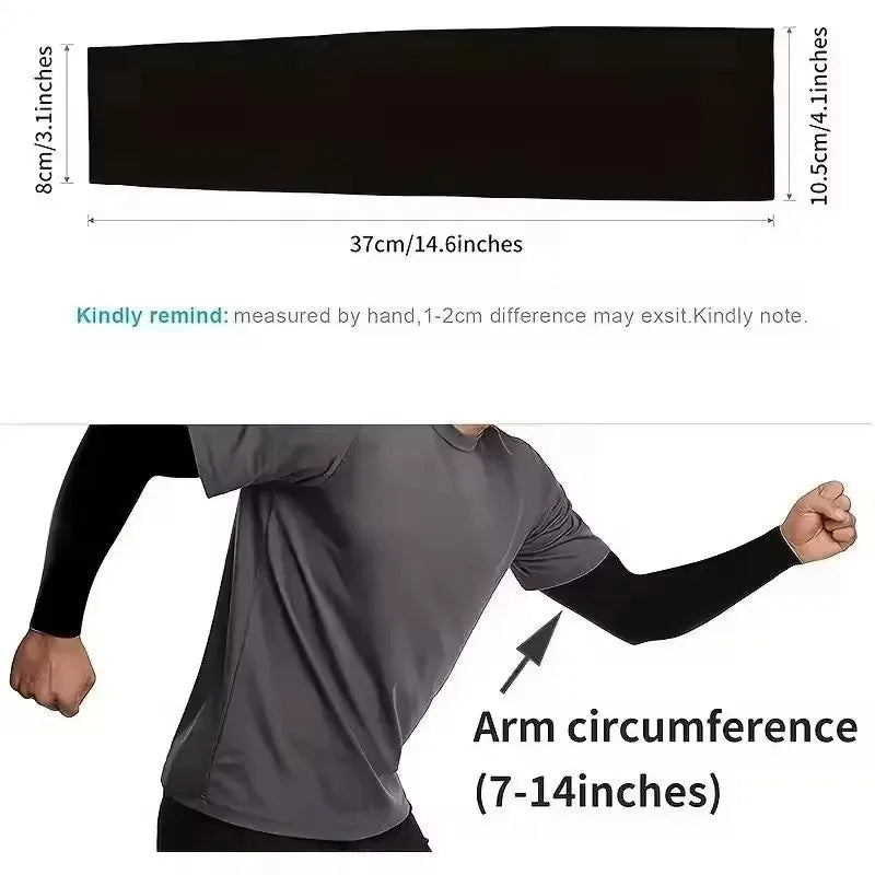 2025 New Unisex UV Resistant Arm Protection Ice Silk Sleeves for Outdoor Sports Sun Protection Breathable Ice Sleeves