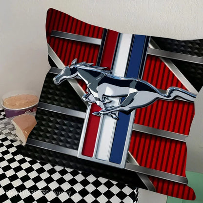 1pc Car Fashion F-Ford M-MustangS Logo  Pillow Bedroom Sofa Leisure Comfort Cushion Car Living Room Home Decoration