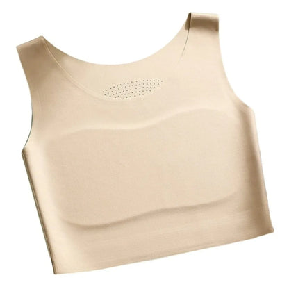 S/M/L/XL/XXL Chest Binding Underwear Ice Silk Material U Neck Design Liquid Foundation Bra Backless Style Soft Steel Ring