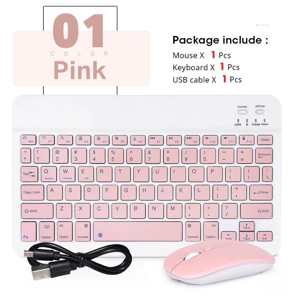 Hebrew/Spanish//Russian/Korean Portable 10 inch Wireless Keyboard and Keyboard set For iPad Samsung Tablet Laptop IOS Android