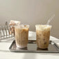 1/6pcs Japanese Glass Cup Milk Coffee Glass Mug Transparent Mug Beer Ins Water Drinking Cup Kitchen Accessory Water Glass Cups