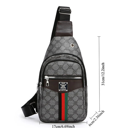 2025Men's Casual Messenger Bag Multi-Pocket Crossbody Shoulder Bag Lightweight Chest Bag with Port & Earphone Hole