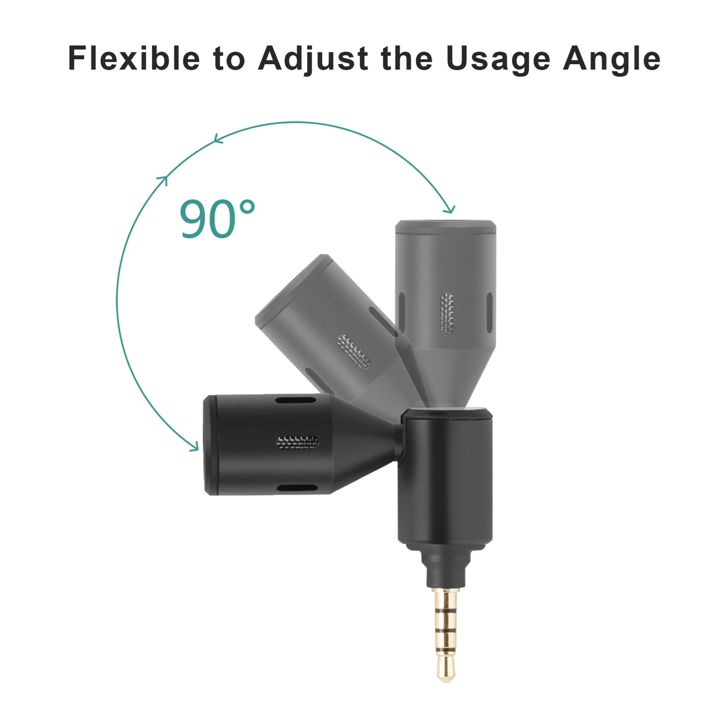 Plug-in Smartphone Microphone Mobile Phone Mic Cardioid Pickup Type-C Plug 90° Angle  with 2pcs Windscreen for Sm