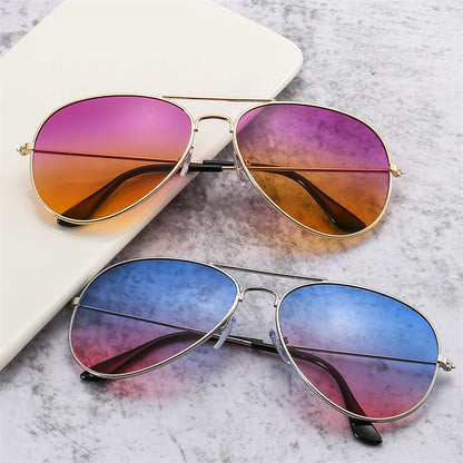 New Double Bridge Sunglasse for Woman Men Alloy Frame 2026 Gradient Lens Sun Glasses Female Oculos Male Outdoor Fashion Eyewear