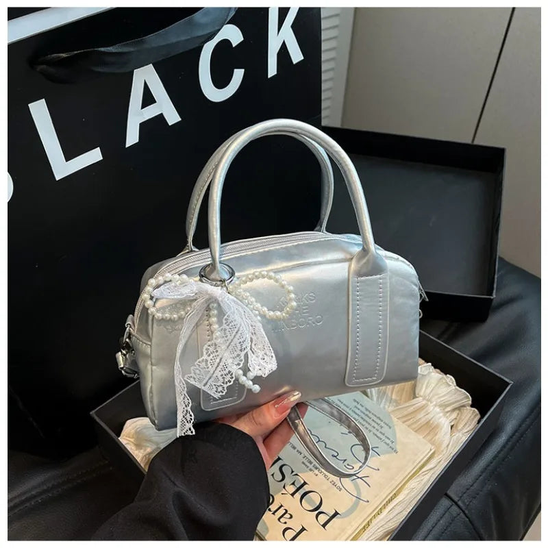 Women's Summer Solid Color Handbag Fashion Versatile Crossbody Bag Casual Ladies Shoulder Bag
