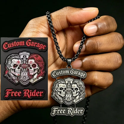 Custom Logo Pendant Neckalce Engraved Picture Nameplate Necklace Personalized Personal Hip Hop Classic Motorcycle Club Jewelry
