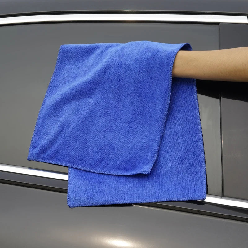 1-20Pcs Soft Microfiber Car Cleaning Towel Drying Cloth Hemming Wash Towel Water Suction Polishing Car Motorcycle Cleaning Tools
