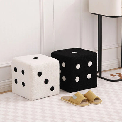 Large Cubic Imitation Lamb Wool Funny Shoes Stool Bedroom Decorative Dices Stool Living Room Mobile Furniture Home Decoration