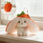 New Cute Fruit Bunny Plush Toy Creative Durian Pineapple Carrot Strawberry Turn Into Rabbit Soft Doll Birthday Christmas Gift