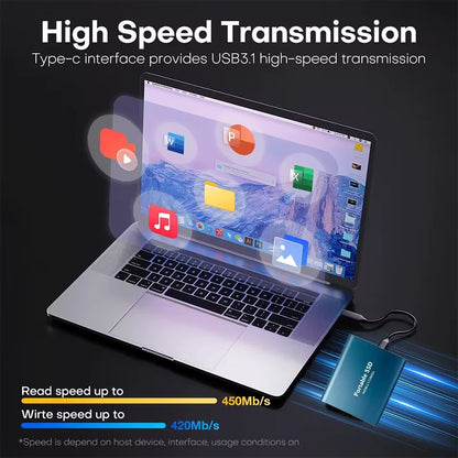 Genuine Portable SSD 1TB High Speed External Hard Drive 2TB/4TB USB 3.2 Hard Disk 16TB Mass Solid State Drive for Laptop/PC/MAC
