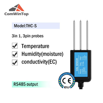 Measure Soil Moisture Temperature Humidity EC PH  NPK 4-20mA 0-5V RS485 Modbus Soil Sensor