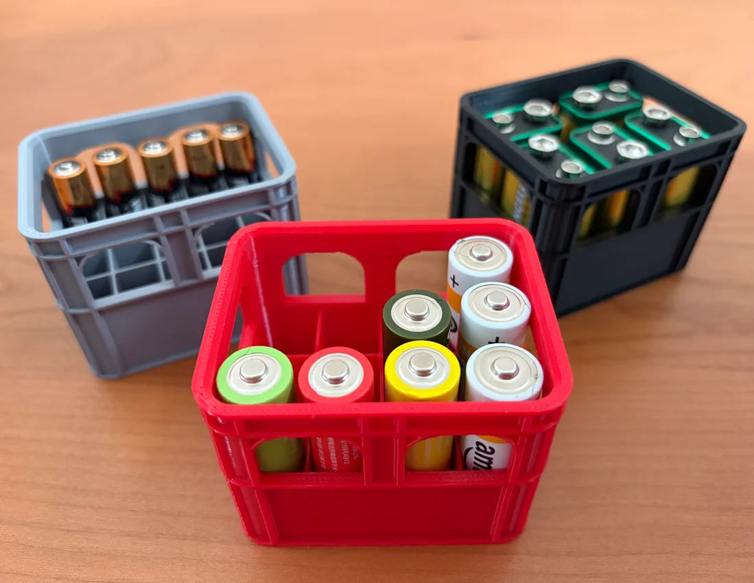 3D Printed Battery Storage Box DIY Beer Box No. 5 Aa No. 7 Aaa 9V Battery Stackable Storage Basket Storage Box