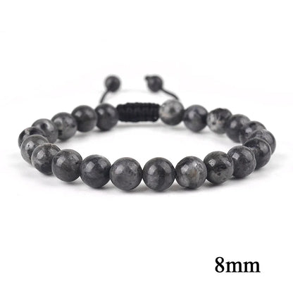 6mm 8mm 10mm Natural Stone Bracelet, Tiger Eye Agate Lava Bead Unisex Adjustable Handwoven Boho Jewelry Gift for Men Women