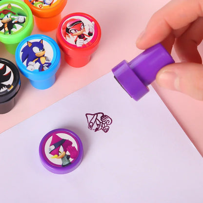 2026！！12PCS/set Sonic Seal Anime Figure Peripherals Cute Children Cartoon Seal Toys Multiple Patterns Boys Girls Birthday Gifts