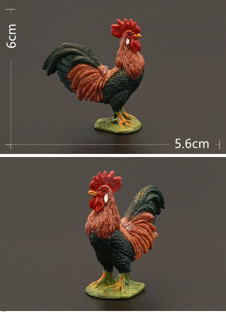 Solid simulation animal model domestic chicken rooster hen chick ornaments home decoration crafts
