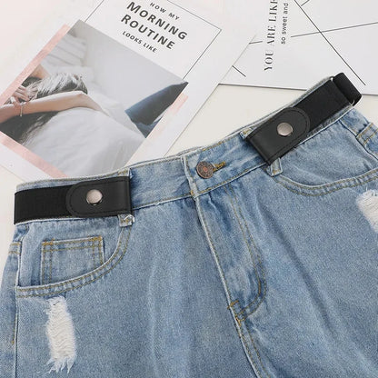 1pc Buckle-Free Belt For Jean Pants,Dresses,No Buckle Stretch Elastic Waist Belt For Women/Men,No Bulge,No Hassle Waist Belt