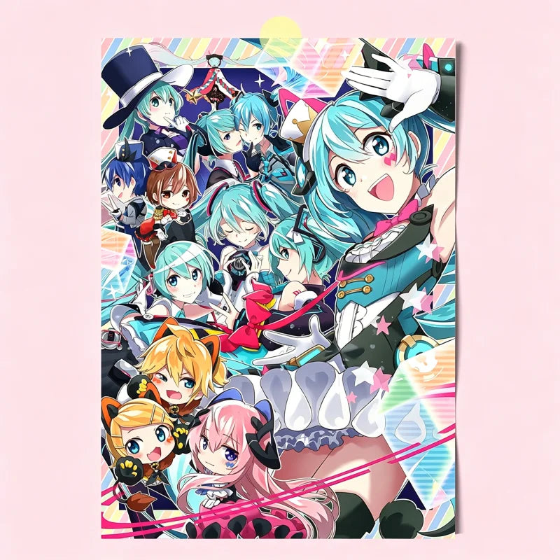 24 Styles Hatsune Miku Anime Poster MIKU Magazine Bedroom Dormitory Studio Decorative Painting Photography Wallpaper DIY Gifts