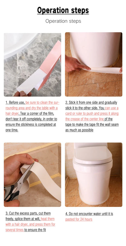 Sealing Tape For Bathroom Kitchen Accessories Shower Bathtub Caulk Strip Self Adhesive Waterproof Wall Sticker Sink Edge Tape