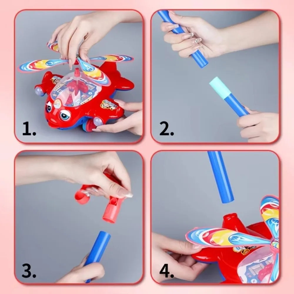 Interactive Baby Walker Toy with Bell Detachable Baby Toddler Stroller Toy Gifts Children's Hand Push Airplane