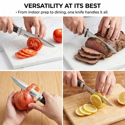 New Heavy-Duty Multi-Purpose Kitchen Knife 5Cr13 Stainless Paring Knife, Ergonomic Pakkawood Handle High-End Utility Knife Tool