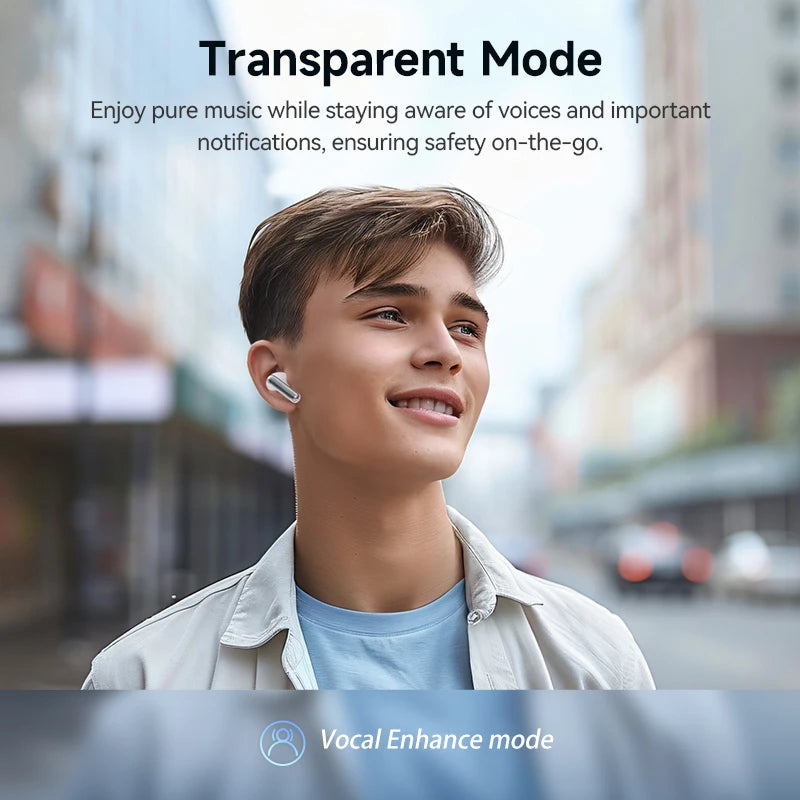 QCY Melobuds N50 ANC Bluetooth 5.4 Słuchawki Bezprzewodowe z Aktywną Redukcją Szumów 6 Mikrofonów Czyste Połączenia Wielopunktowe