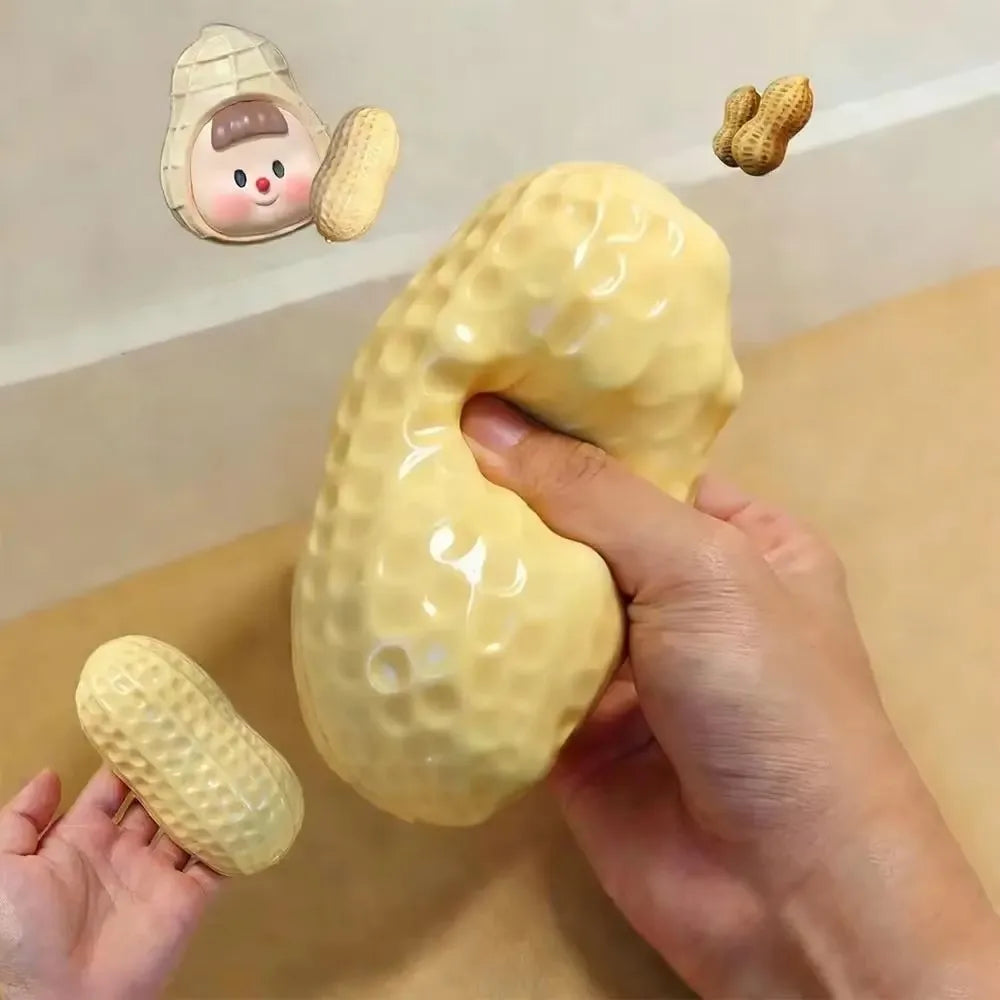 Peanut Stress Ball Squeeze Ball Squishy Toy Buttery-Soft Feel Fidget Toy ASMR Sensory Anti Stress Relief Toy for Adults