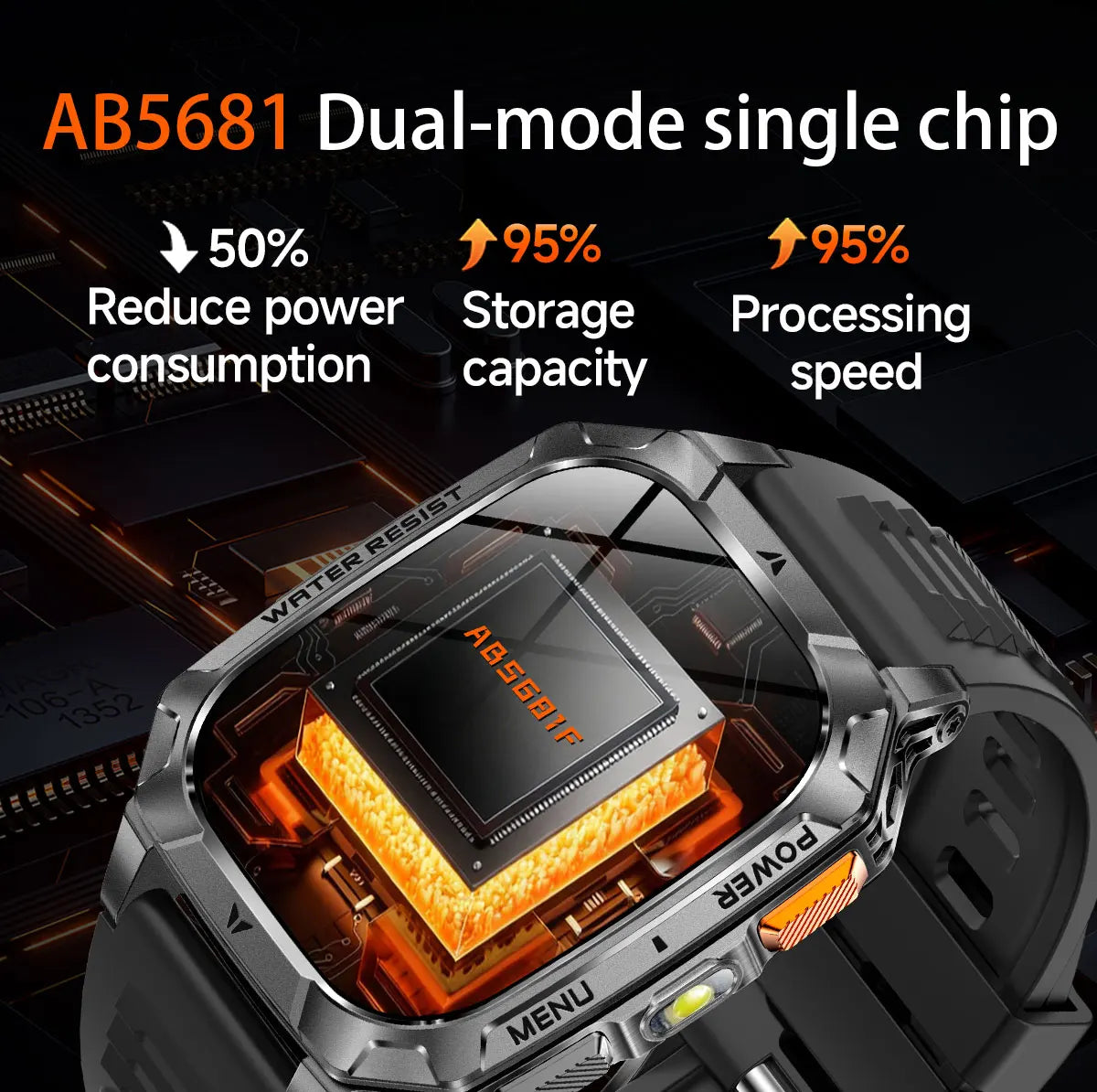 New Rugged Military Smart Watch Men 1400 mAh battery 2.01inch Bluetooth Call Health monitoring device LED flashlight Smart watch