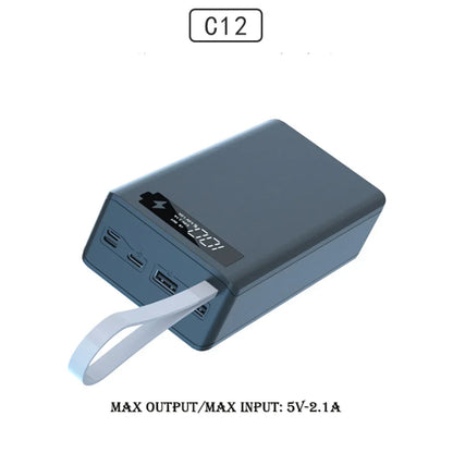 C12 18650 Battery Power Bank Case Charger Box Holder Dual USB LCD Display Support Quick Wireless Charger Battery Shell Storage
