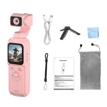 4K Vlog Action Camera 330° Face Tracking 18x Zoom 2400mAh Battery Gimbal Stabilizer 1.72 Inch Touch Screen WiFi Sports Cam