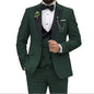 3 Pieces Men's Wedding Suits Formal Groom Tuxedo Slim Fit Business Blazer Double Breasted Vest Pants Set for Party