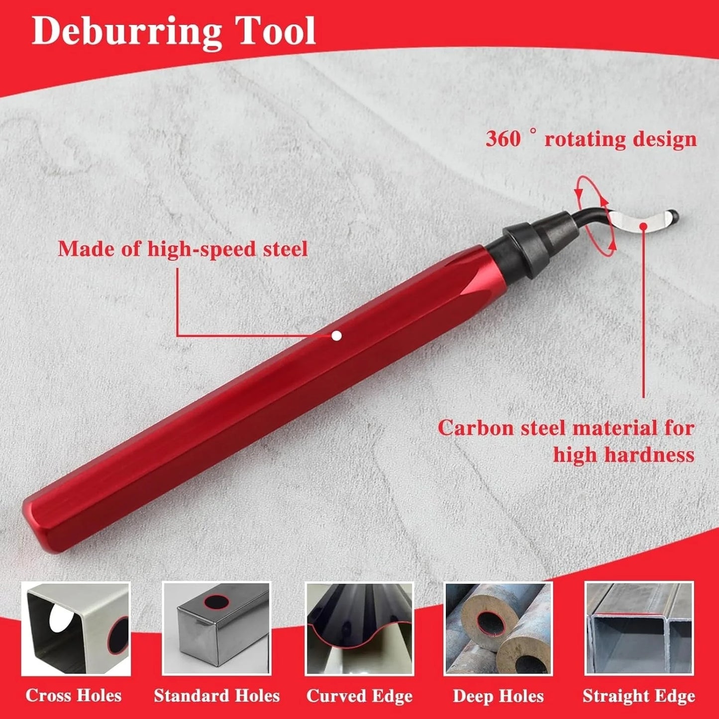 Deburring Tool RB1000 with 10Pcs BS1010 HSS Blades - Deburring Tool for Metal Aluminum Copper Plastic Pipe 3D Printing and Brass