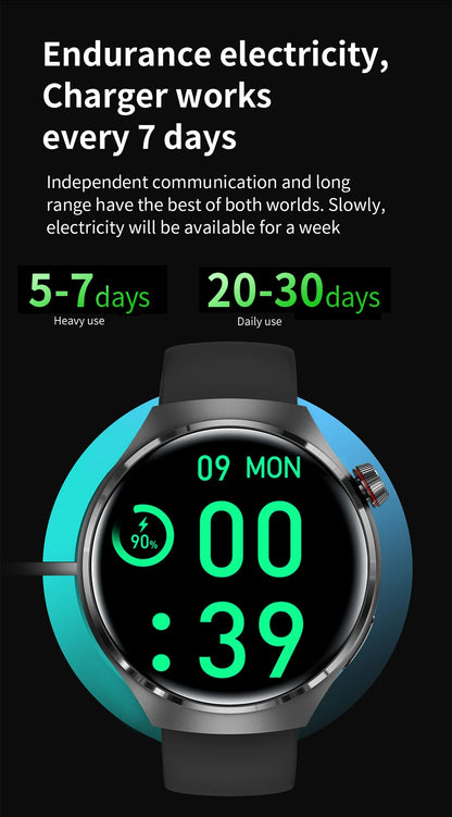 LIGE Men's Smart Watch Outdoor Sports Watches Heart Rate Blood Oxygen Monitoring Motion Trajectory Bluetooth Call Smartwatch