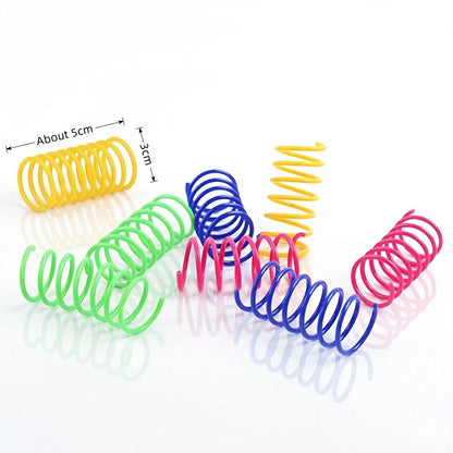 12/24pc Cat Spring Toys Colorful Plastic Spiral Interactive Cat Toy Coil Springs for Kitten Indoor Hunting Chasing Swatting Play