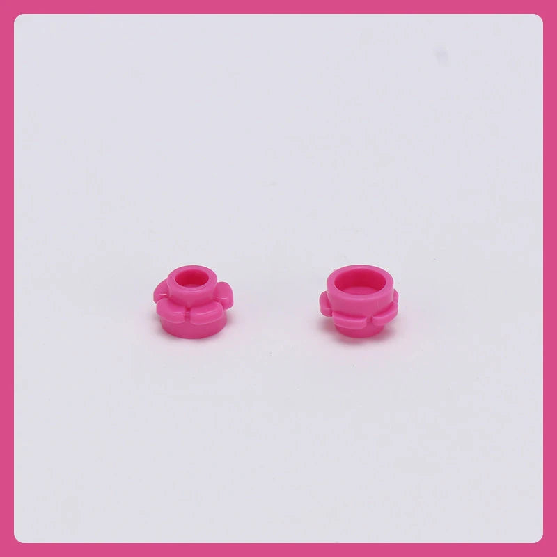 300PCS Moc bricks 24866 Round 1x1 with flower edge Compatible Building Blocks 5 petals flower parts DIY Assembles Creative Toy