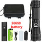 Aluminum Alloy Rechargeable Flashlight High Power Waterproof  Torch Light Zoomable with Storage Box Handheld Flash Lights